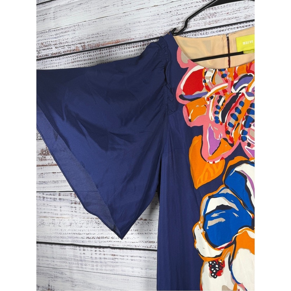 Anthropologie Maeve Vero Silk Floral Colorblock Shift Dress Medium - Picture 9 of 11